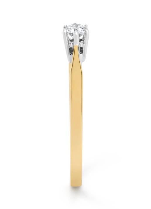 Diamond Point Geelgouden solitair groeibriljant ring, 0.16 ct. 0.16 ct diamant Groeibriljant - detail 2 geelgoud
