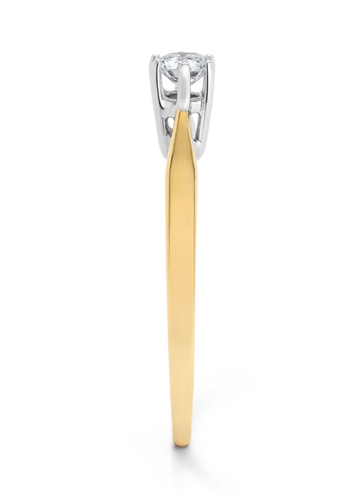 Diamond Point Geelgouden solitair groeibriljant ring, 0.18 ct. 0.18 ct diamant Groeibriljant - detail geelgoud