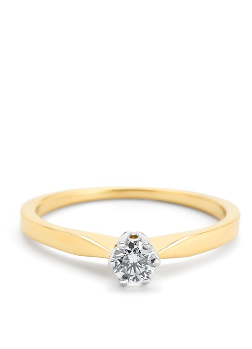 Diamond Point Geelgouden solitair groeibriljant ring, 0.18 ct. 0.18 ct diamant Groeibriljant - detail 2 geelgoud