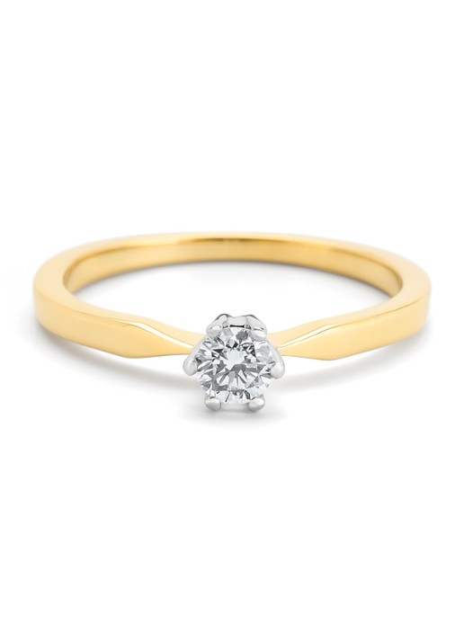 Diamond Point Geelgouden solitair groeibriljant ring, 0.24 ct. 0.24 ct diamant Groeibriljant - detail 4 geelgoud
