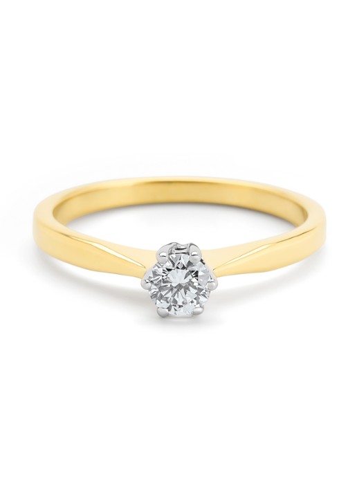 Diamond Point Geelgouden solitair groeibriljant ring, 0.25 ct. 0.25 ct diamant Groeibriljant - detail 4 geelgoud