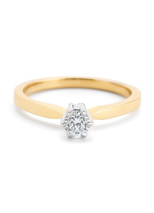 Diamond Point Geelgouden solitair groeibriljant ring, 0.32 ct. 0.32 ct diamant Groeibriljant - detail 2 geelgoud