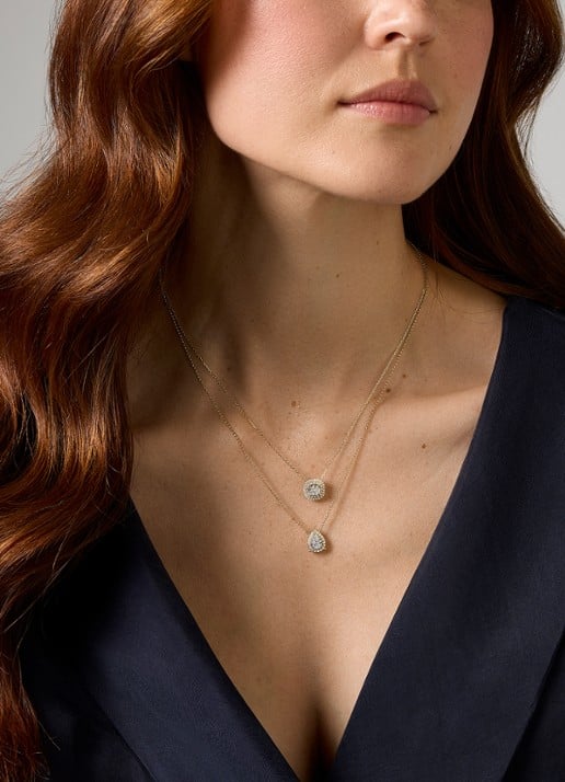 Diamond Point Gouden collier, 0.27 ct diamant, Enchanted - voorkant 2 geelgoud
