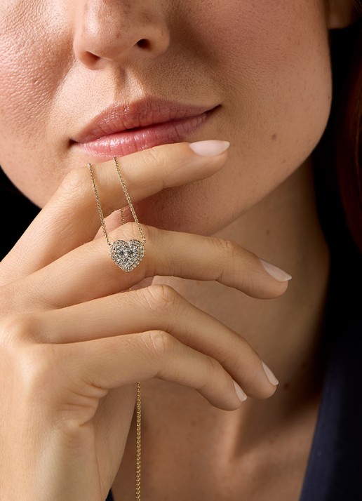 Diamond Point Gouden collier, 0.39 ct diamant, Enchanted - voorkant 2 geelgoud