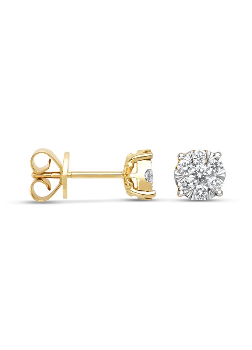 Diamond Point Gouden oorsieraden, 0.45 ct diamant, Enchanted - voorkant geelgoud