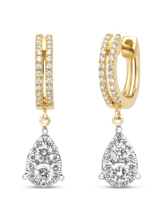 Diamond Point Gouden oorsieraden, 0.45 ct diamant, Enchanted - voorkant geelgoud