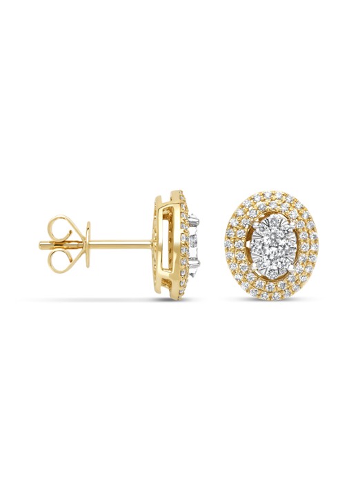 Diamond Point Gouden oorsieraden, 0.53 ct diamant, Enchanted - voorkant geelgoud