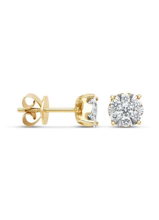 Diamond Point Gouden oorsieraden, 0.55 ct diamant, Enchanted - voorkant geelgoud