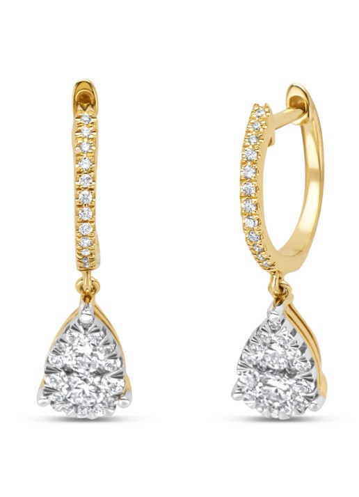 Diamond Point Gouden oorsieraden, 0.56 ct diamant, Enchanted - voorkant geelgoud
