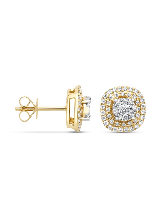 Diamond Point Gouden oorsieraden, 0.64 ct diamant, Enchanted - voorkant geelgoud