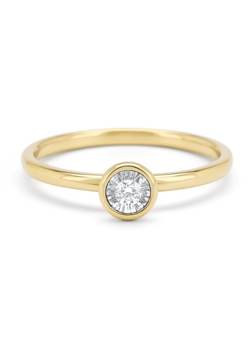 Diamond Point Gouden ring, 0.06 ct diamant, Cosmic - detail 3 geelgoud