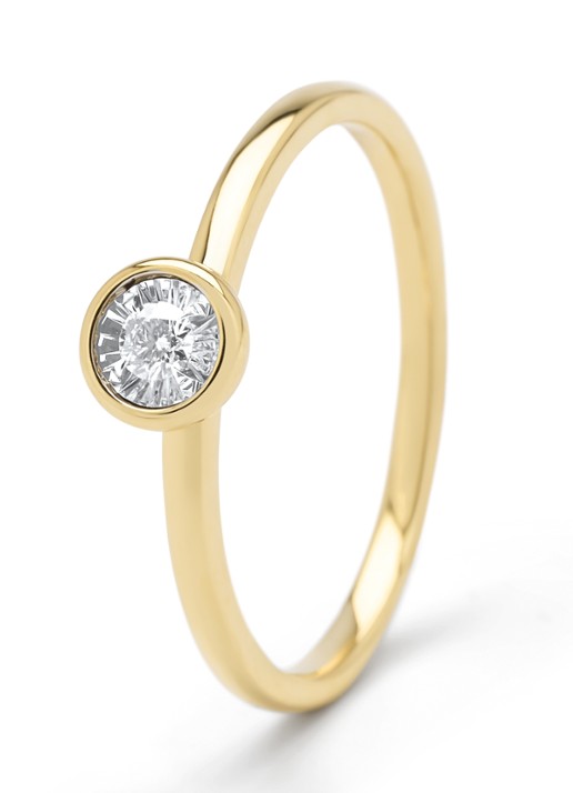 Diamond Point Gouden ring, 0.06 ct diamant, Cosmic