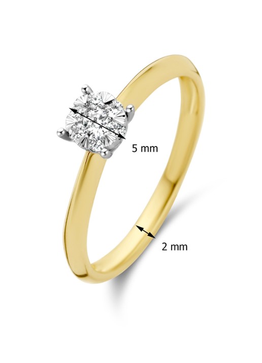 Diamond Point Gouden ring 0.17 ct diamant Enchanted - detail 3 goud