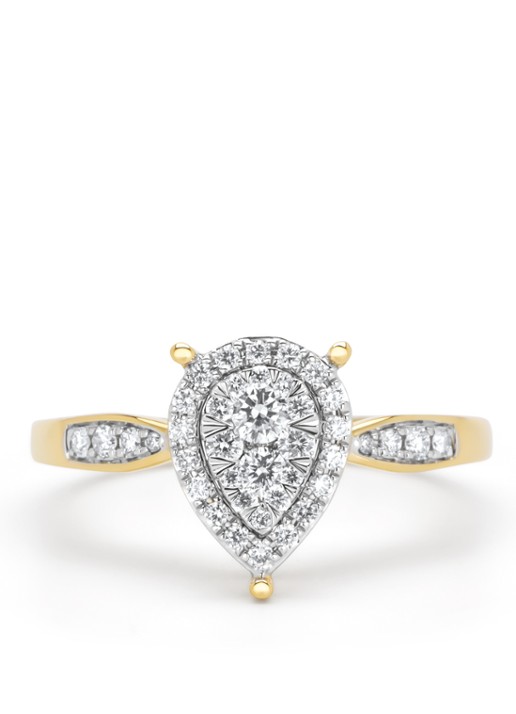 Diamond Point Gouden ring, 0.36 ct diamant, Enchanted - achterkant 2 geelgoud