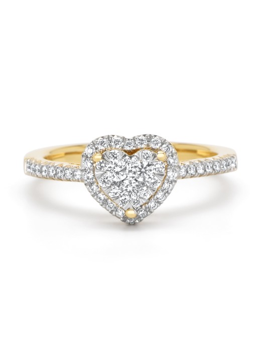Diamond Point Gouden ring, 0.37 ct diamant, Enchanted - voorkant 2 geelgoud