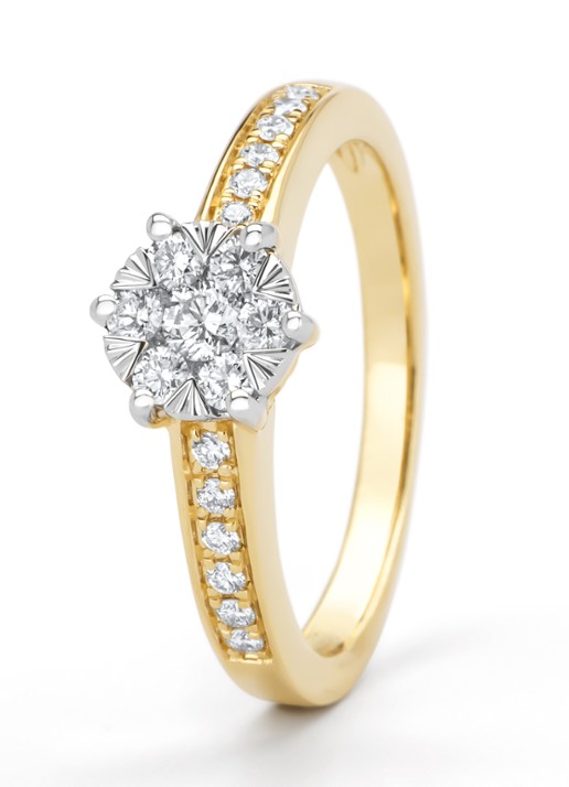 Diamond Point Gouden ring, 0.39 ct diamant, Enchanted