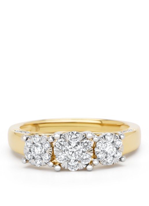 Diamond Point Gouden ring, 0.58 ct diamant, Enchanted - achterkant 2 geelgoud