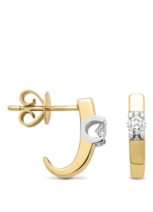 Diamond Point Gouden solitair oorstekers, 0.22 ct diamant, Groeibriljant
