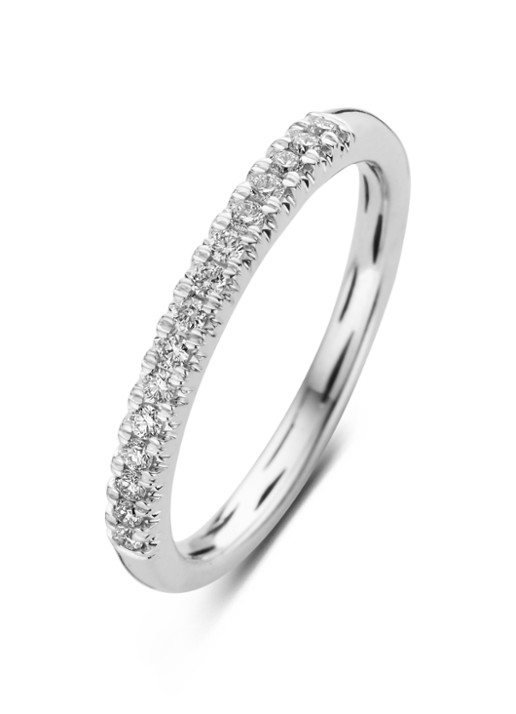 Diamond Point Ring 0.18 ct diamant Ensemble van 14 karaat witgoud