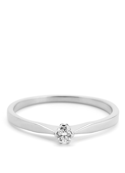 Diamond Point Ring Groeibriljant van 18 karaat witgoud met 0.06 ct. diamant - detail 3 witgoud