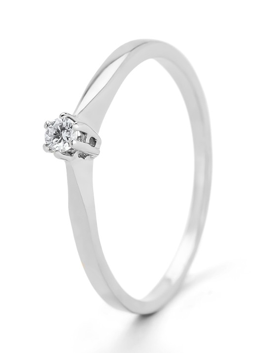 Diamond Point Ring Groeibriljant van 18 karaat witgoud met 0.06 ct. diamant