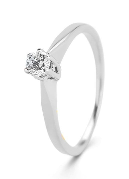 Diamond Point Ring Groeibriljant van 18 karaat witgoud met 0.20 ct. diamant