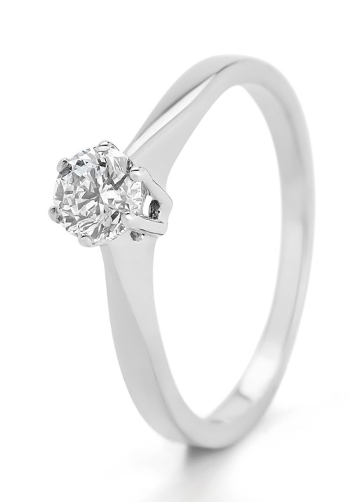 Diamond Point Ring Groeibriljant van 18 karaat witgoud met 0.40 ct. diamant