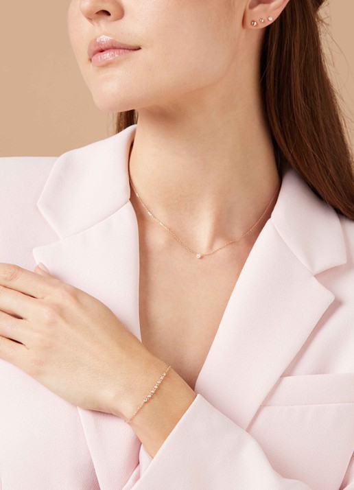 Diamond Point Roségouden oorsieraden 0.06 ct diamant Joy - detail 3 roségoud