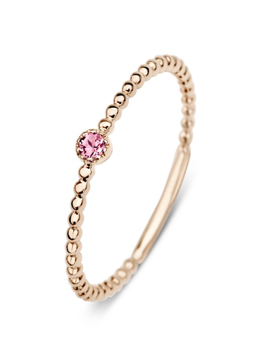 Diamond Point Roségouden ring 0.04 ct toermalijn Joy