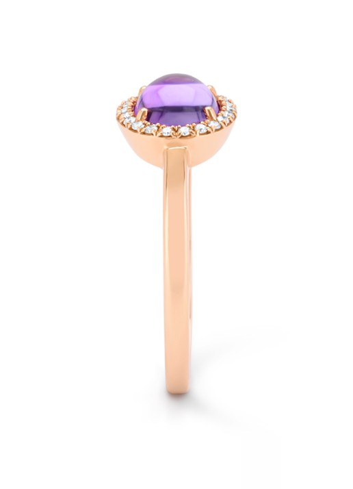 Diamond Point Roségouden ring, 1.20 ct paarse amethist, Little Drops - detail 3 roségoud
