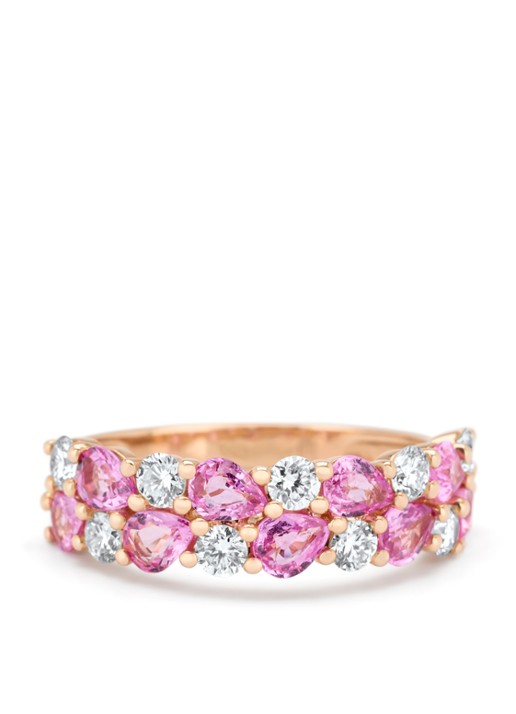 Diamond Point Roségouden ring, 1.65 ct roze saffier, Eden - detail 2 roségoud