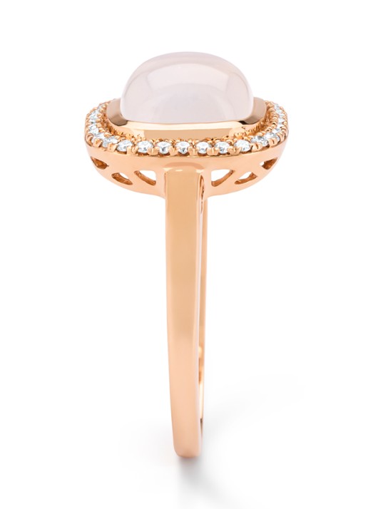 Diamond Point Roségouden ring, 2.32 ct maansteen, Little Drops - detail roségoud