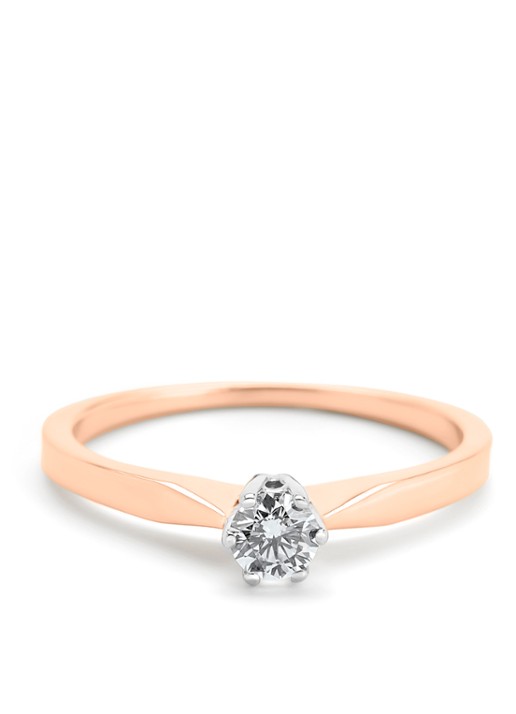 Diamond Point Roségouden solitair groeibriljant ring, 0.17 ct. 0.17 ct diamant Groeibriljant - detail 4 roségoud