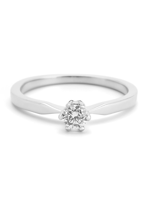 Diamond Point Solitair groeibriljant ring van 18 karaat witgoud, 0.22 ct. 0.22 ct diamant  - detail 3 witgoud