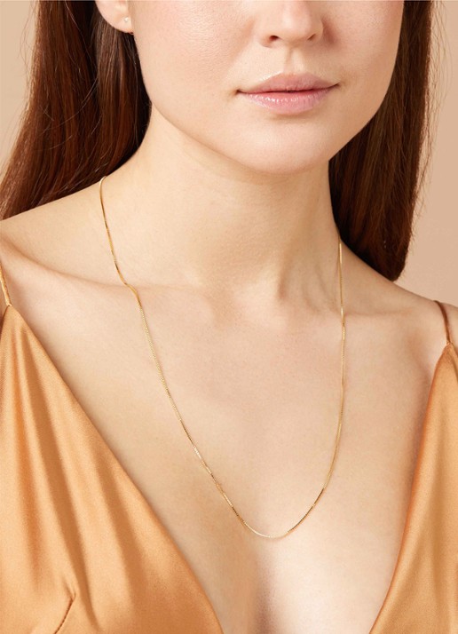 Diamond Point Timeless treasures geelgouden collier (60cm) - voorkant 2 goud