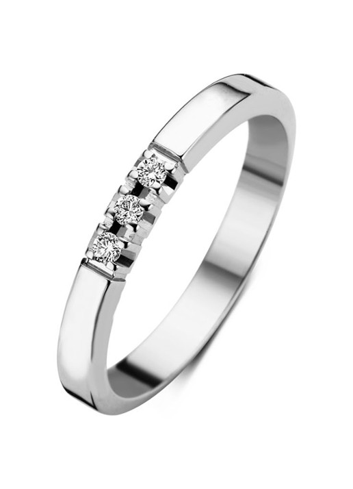 Diamond Point Witgouden alliance groeibriljant ring, 0.09 ct. - voorkant witgoud