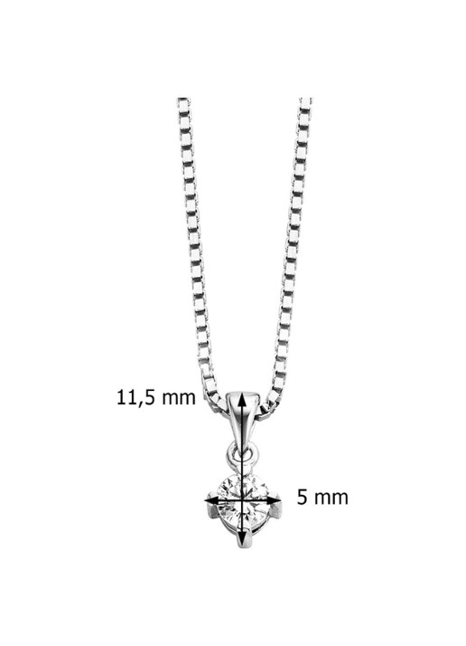 Diamond Point Witgouden hanger, 0.16 ct diamant, Hearts & Arrows - detail witgoud