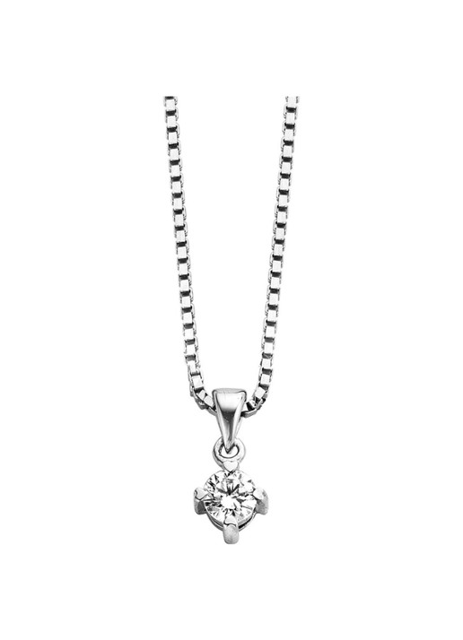 Diamond Point Witgouden hanger, 0.16 ct diamant, Hearts & Arrows