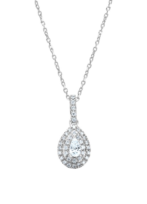 Diamond Point Witgouden hanger, 0.22 ct diamant, Petite Romance