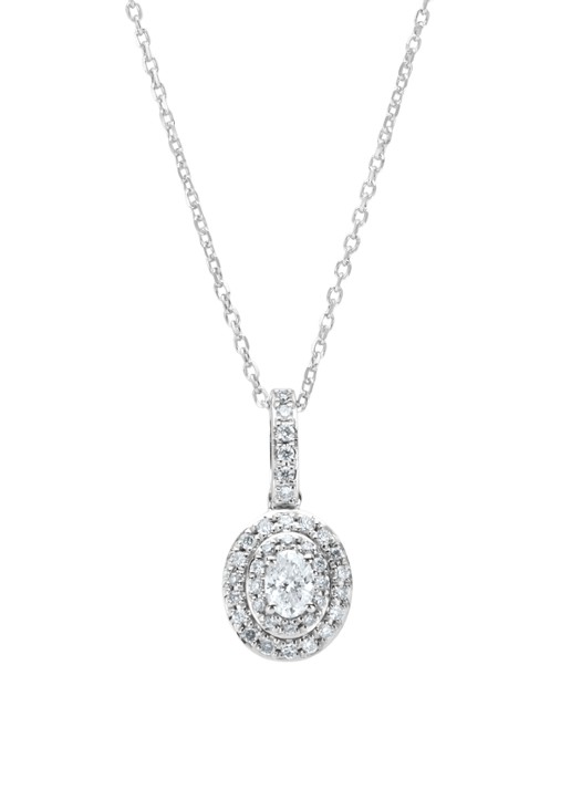 Diamond Point Witgouden hanger, 0.25 ct diamant, Petite Romance