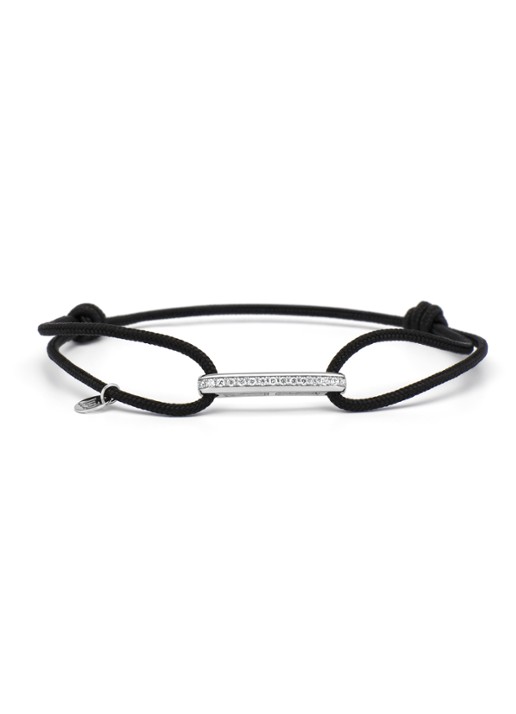 Diamond Point Witgouden koord armband, 0.10 ct diamant, Timeless Treasures
