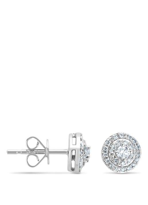 Diamond Point Witgouden oorsieraden, 0.28 ct diamant, Petite Romance