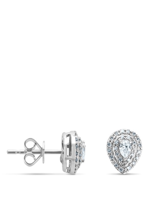 Diamond Point Witgouden oorsieraden, 0.36 ct diamant, Petite Romance
