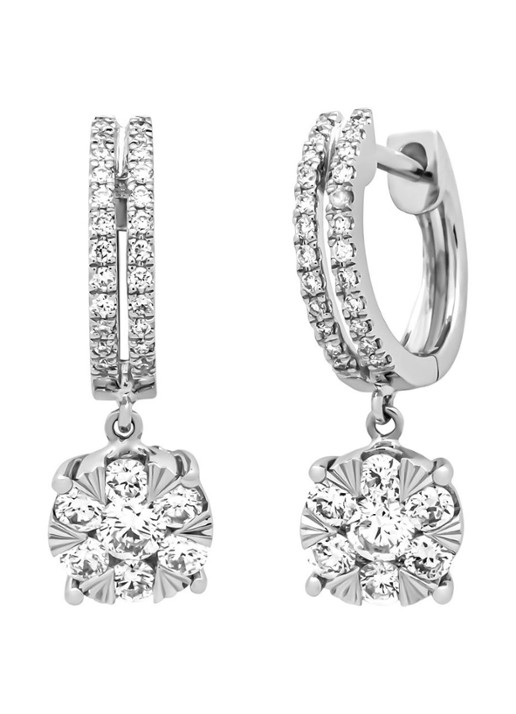 Diamond Point Witgouden oorsieraden, 0.65 ct diamant, Enchanted