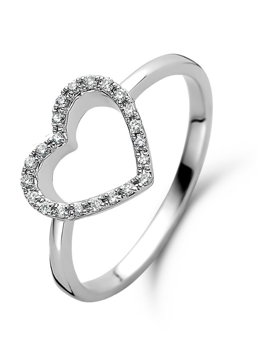 Diamond Point Witgouden ring 0.08 ct diamant Dreamer - voorkant 2 witgoud