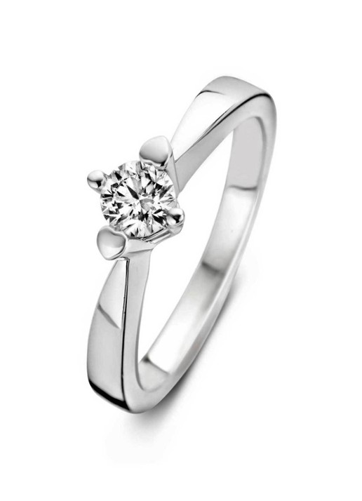 Diamond Point Witgouden ring 0.16 ct diamant Hearts & Arrows