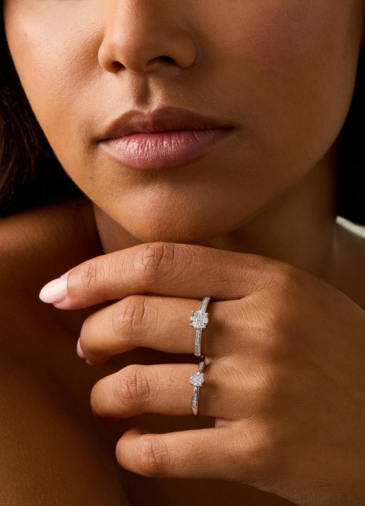 Diamond Point Witgouden ring, 0.20 ct diamant, Enchanted - voorkant 4 witgoud