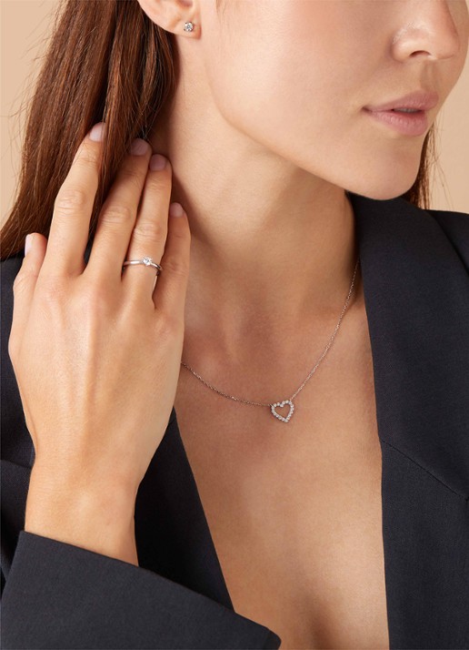 Diamond Point Witgouden ring, 0.20 ct diamant, Hearts & Arrows - detail 3 witgoud