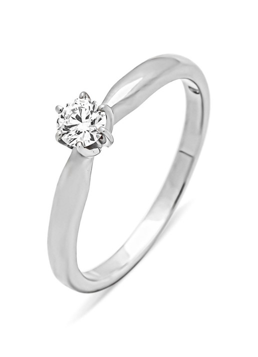 Diamond Point Witgouden ring, 0.20 ct diamant, Hearts & Arrows