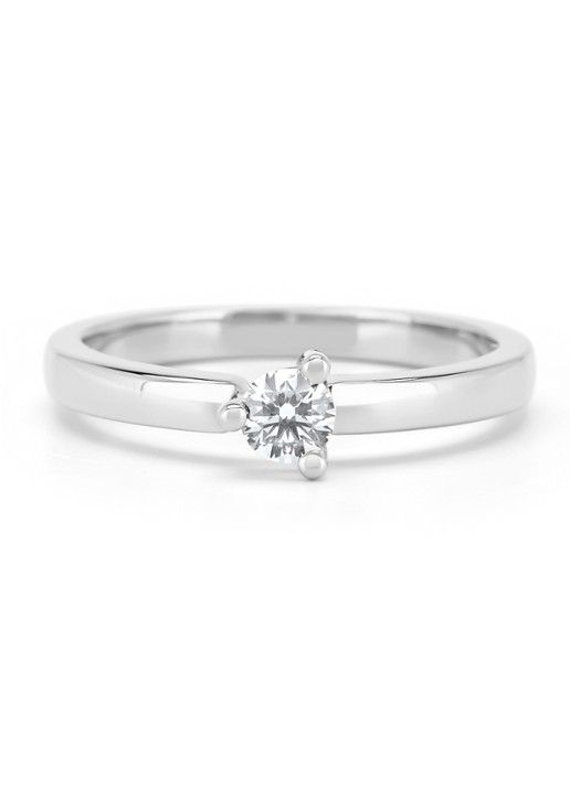 Diamond Point Witgouden ring, 0.20 ct diamant, Hearts & Arrows - achterkant 4 witgoud